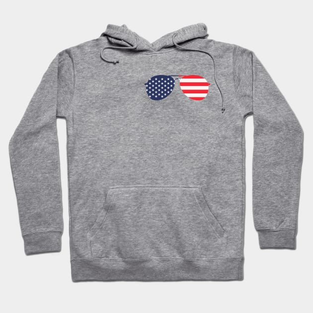 American Flag USA Aviator Sunglasses Hoodie by KayBee Gift Shop